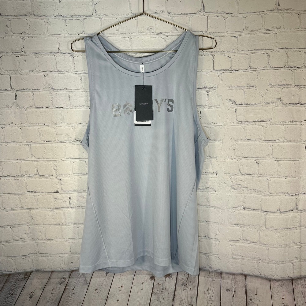Ten Thousand Barrys Men Lightweight Tank Top Light Gray Training Gym Large